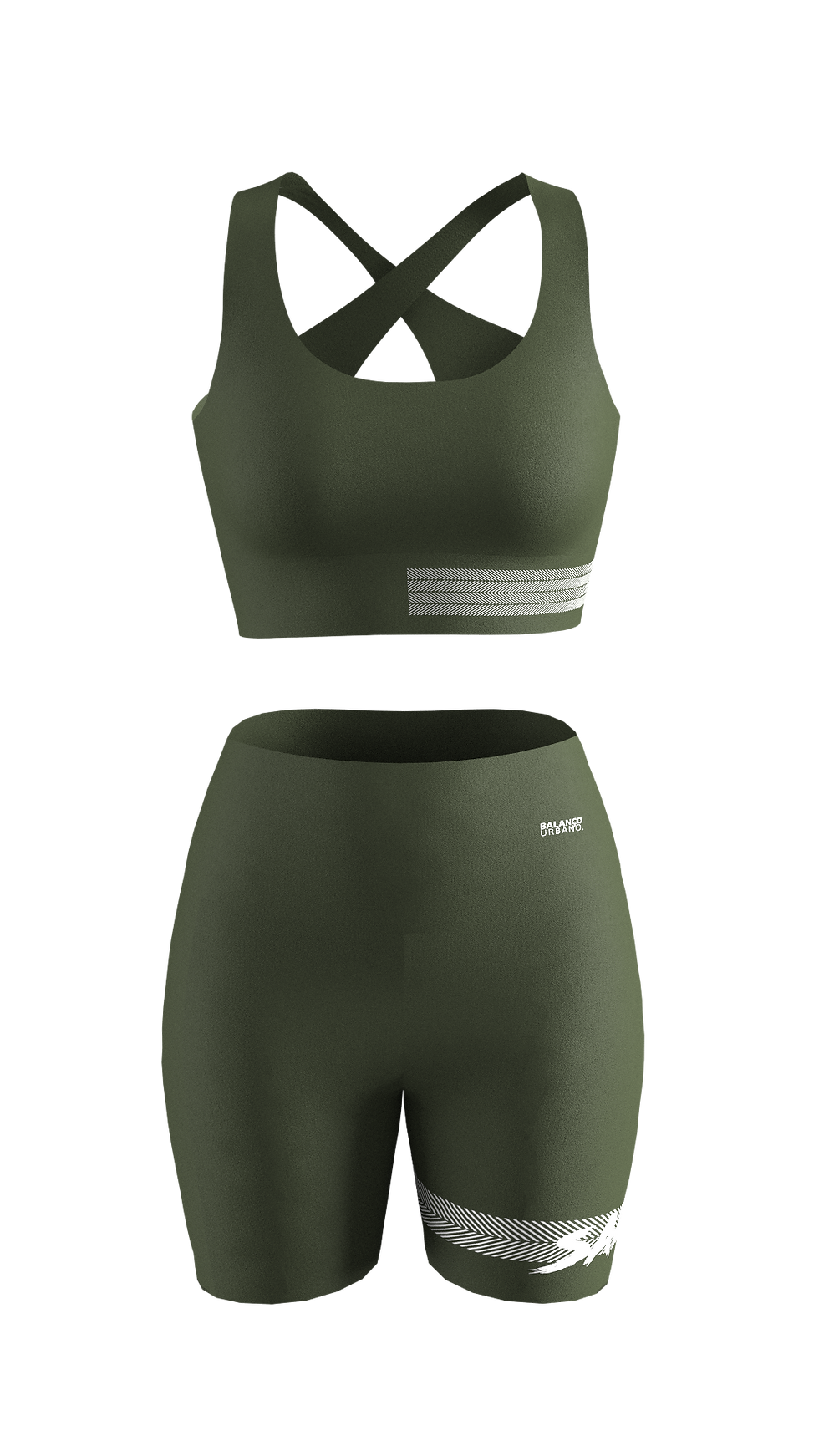 Miniatura: Imagem 3D top verde e short poliamida verde