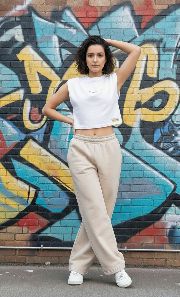 Miniatura: Cropped sem mangas Snow Blacksia