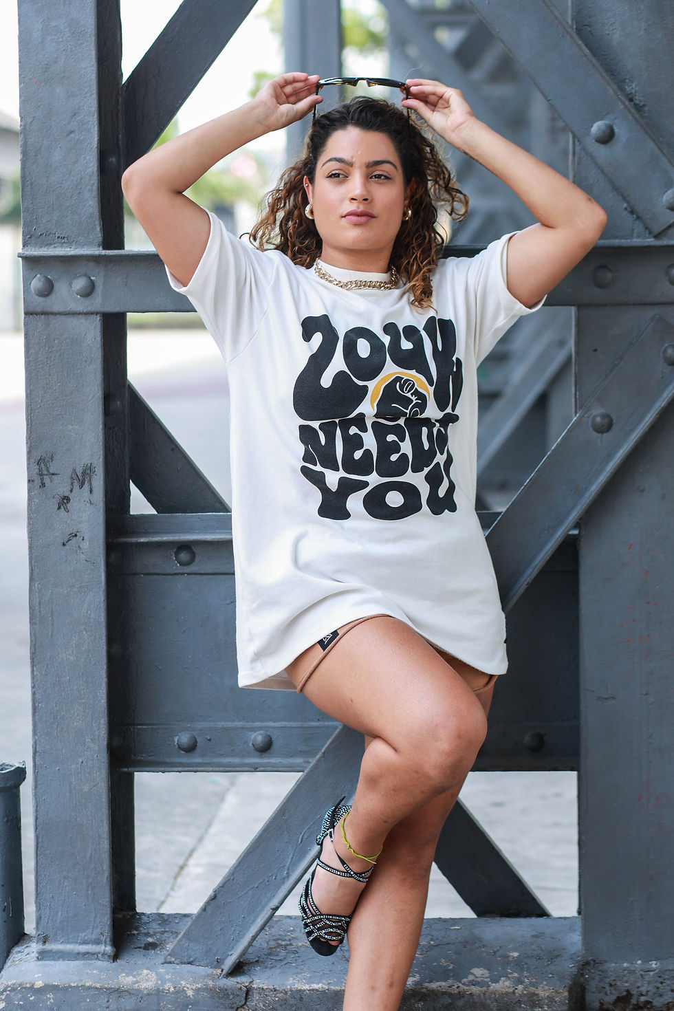 Miniatura: Camisa oversize off-white ZNY
