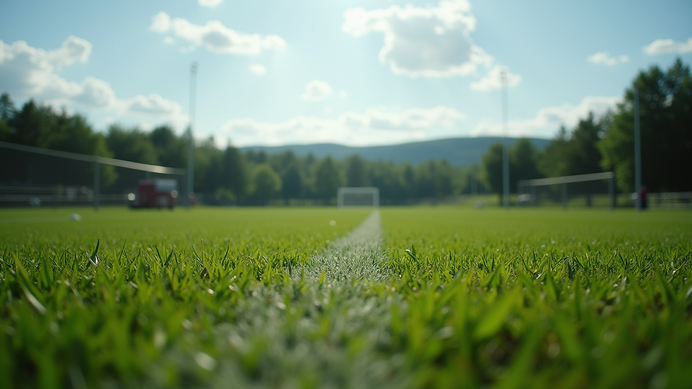 Eye-level view of a local sports field in Lisbon, NH