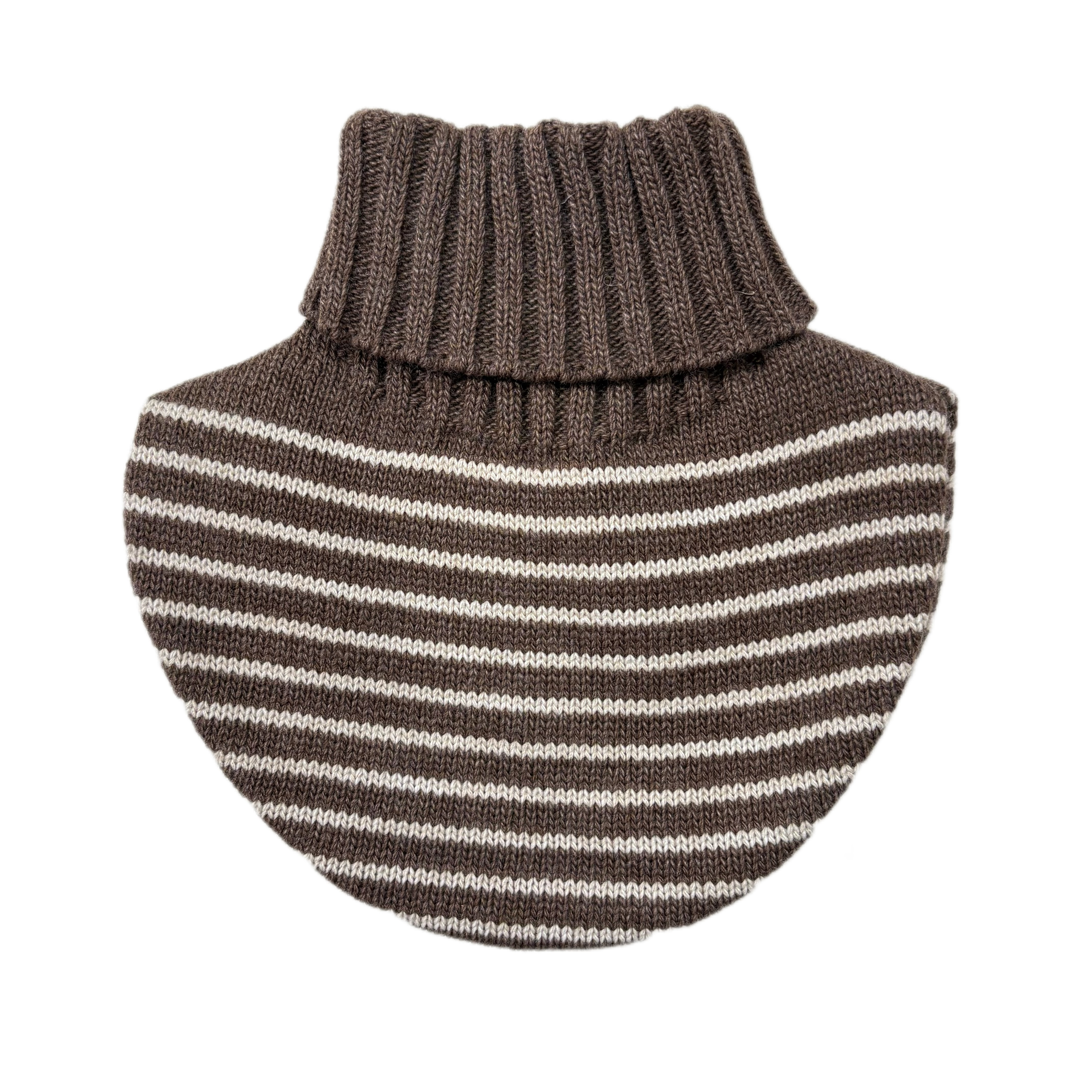 Scaldapetto Bambino a Righe Marrone e Beige in Tricot con Interno in Pile
