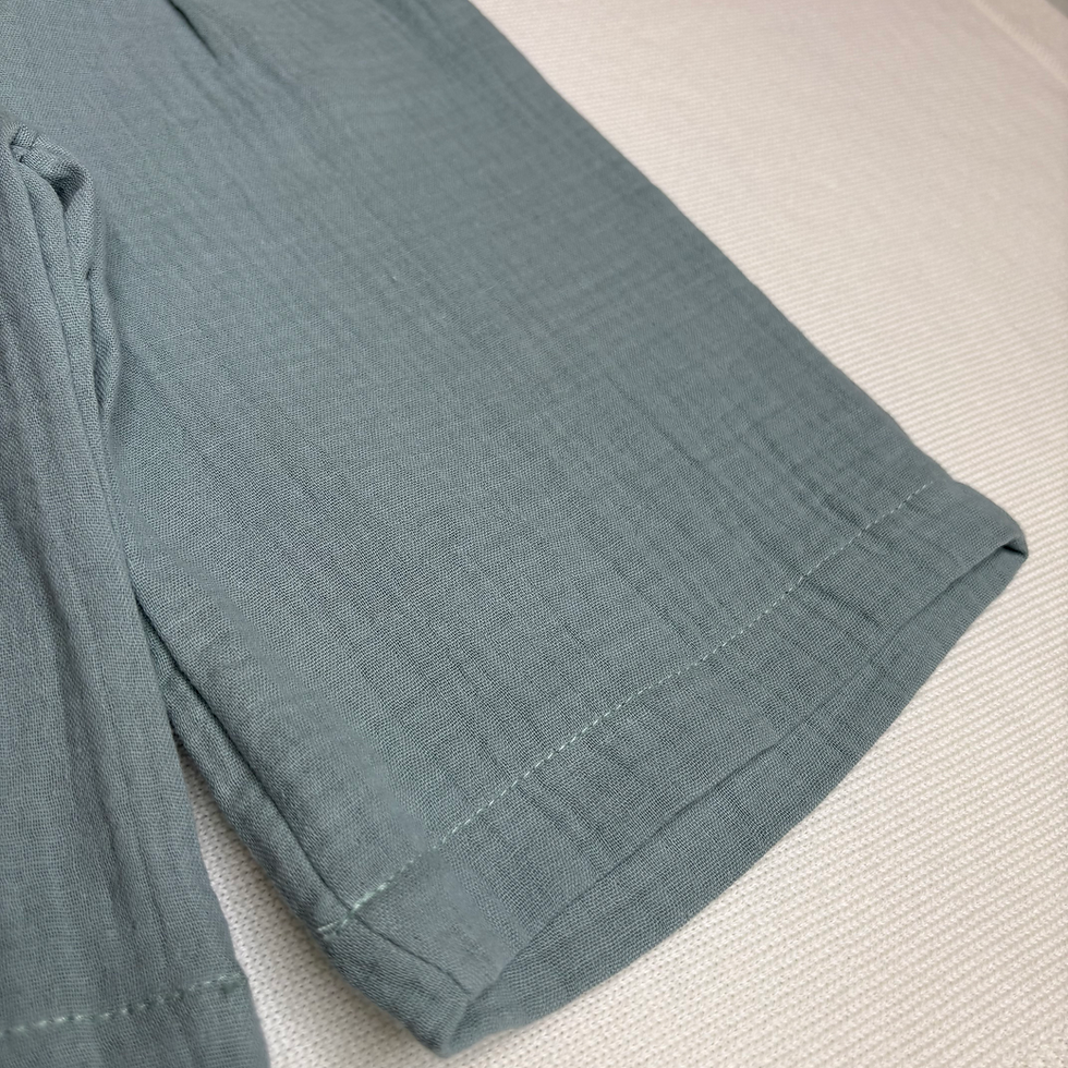 Miniatura: Pantalone a Palazzo da Neonata in Mussola di Cotone Organico