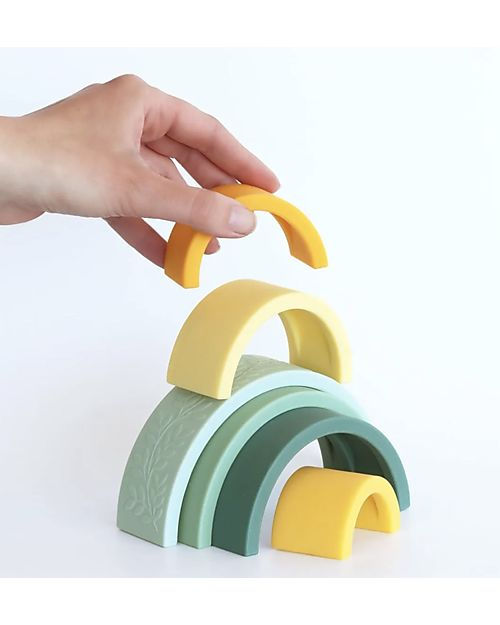 Miniatura: Arcobaleno Impilabile in Silicone Alimentare - Verde
