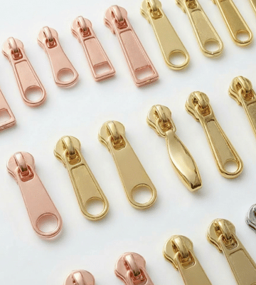 High-quality metal zipper pullers and sliders, including YKK and SBS styles with custom molded designs for secure and smooth bag fastening