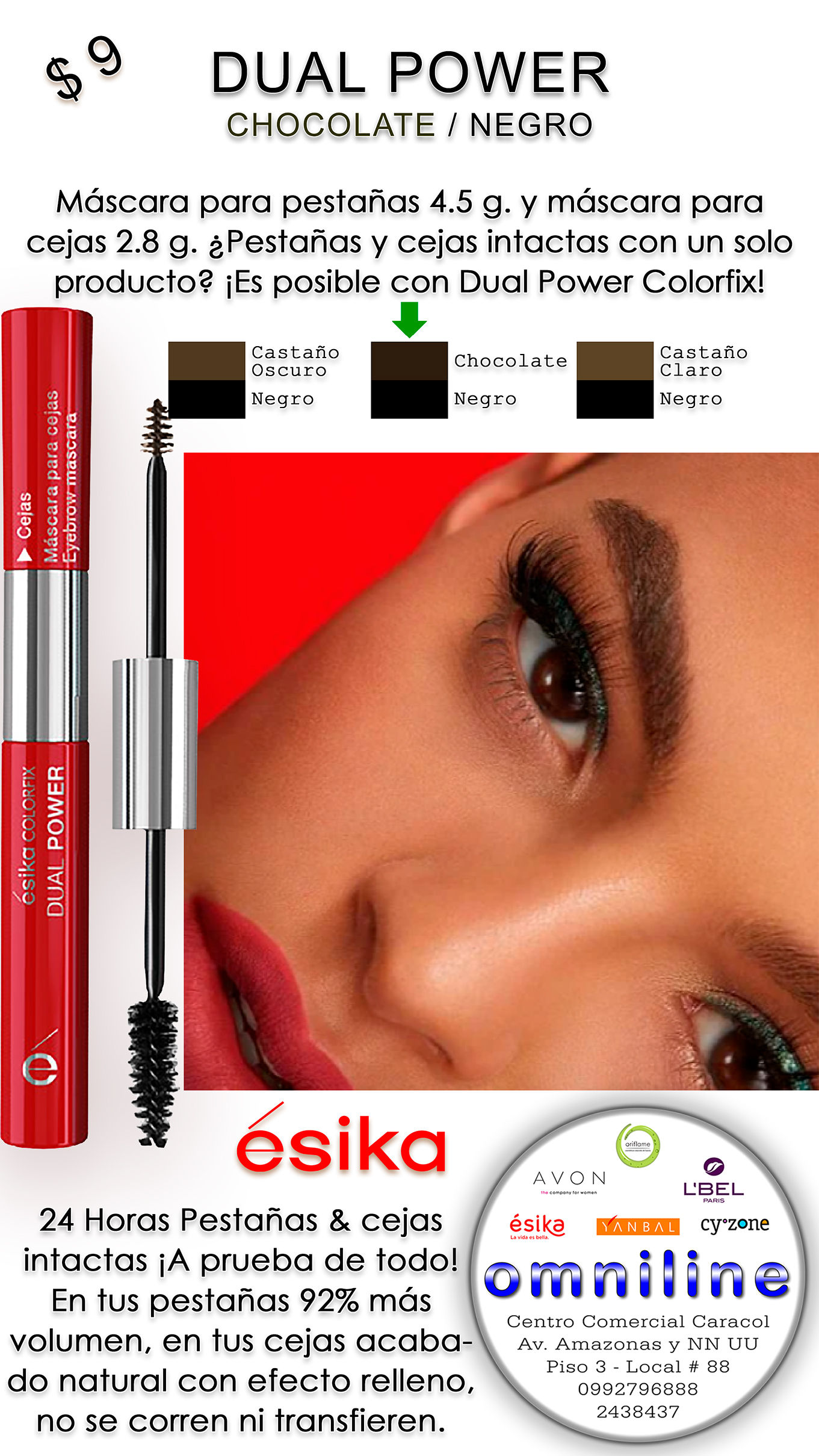 MÁSCARA DE PESTAÑAS DUAL POWER CHOCOLATE/NEGRO