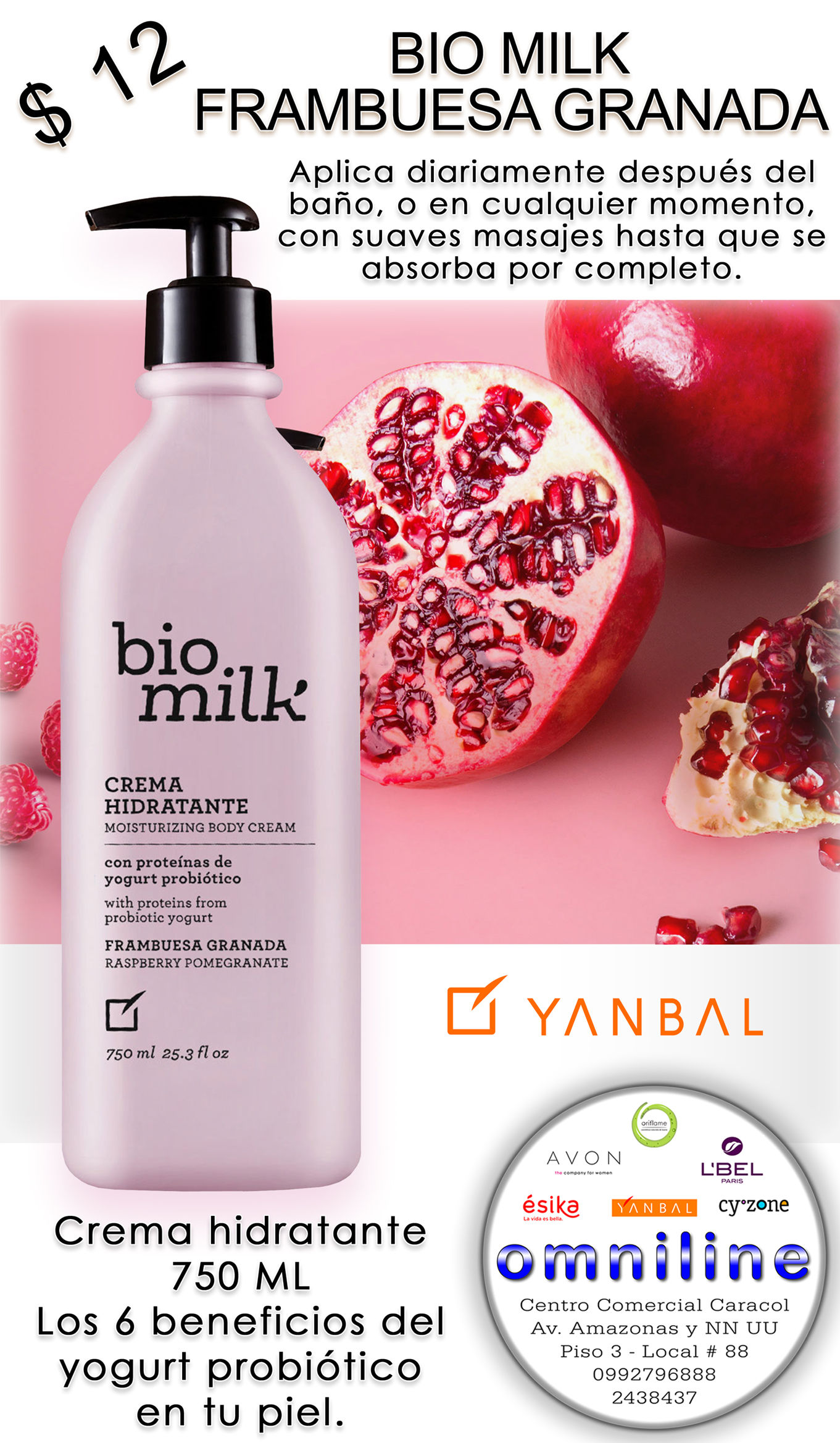 BIO MILK CREMA HIDRATANTE CUERPO FRAMBUESA GRANADA