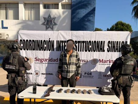 El Grupo Interinstitucional detiene a civil armado; le aseguran municiones, explosivos y radio en Culiacán