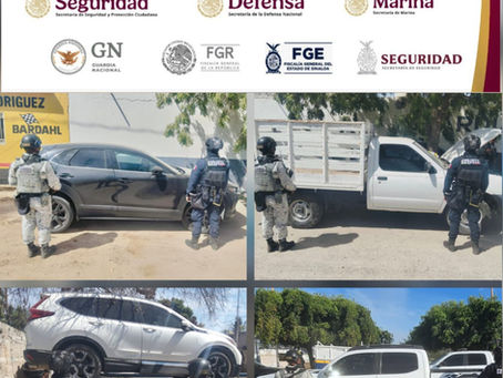 En Operativo Interinstitucional Contra el Robo de Vehículos en Elota y Culiacán, se recuperaron siete unidades con alteraciones o reporte de robo