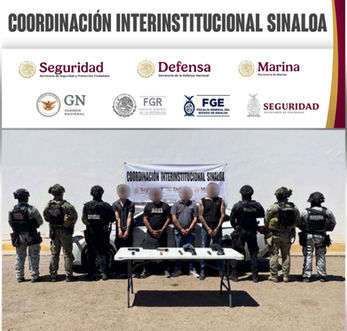 Grupo Interinstitucional detuvo a 4 civiles en Culiacán; les aseguraron armas, cargadores, cartuchos y un vehículo con reporte de robo reciente