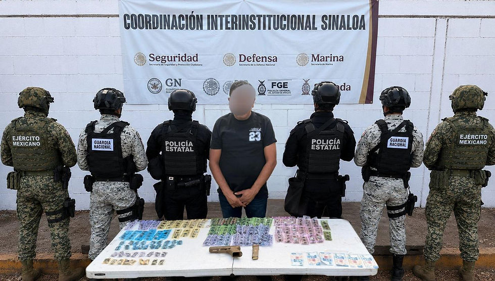 Tras denuncia anónima, el Grupo Interinstitucional detiene a sujeto armado en posesión de droga en Culiacán