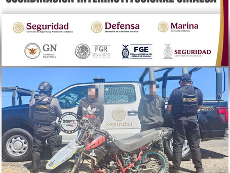 Tras reporte al 9-1-1 por despojo de vehículo de carga, Grupo Interinstitucional detiene a 2 civiles en Mazatlán
