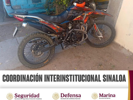 Derivado de una denuncia oportuna al 9-1-1, el Grupo Interinstitucional detuvo a dos civiles como presuntos responsables del despojo de una motocicleta; la unidad fue recuperada
