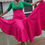 Thumbnail: High waisted fuchsia skirt 