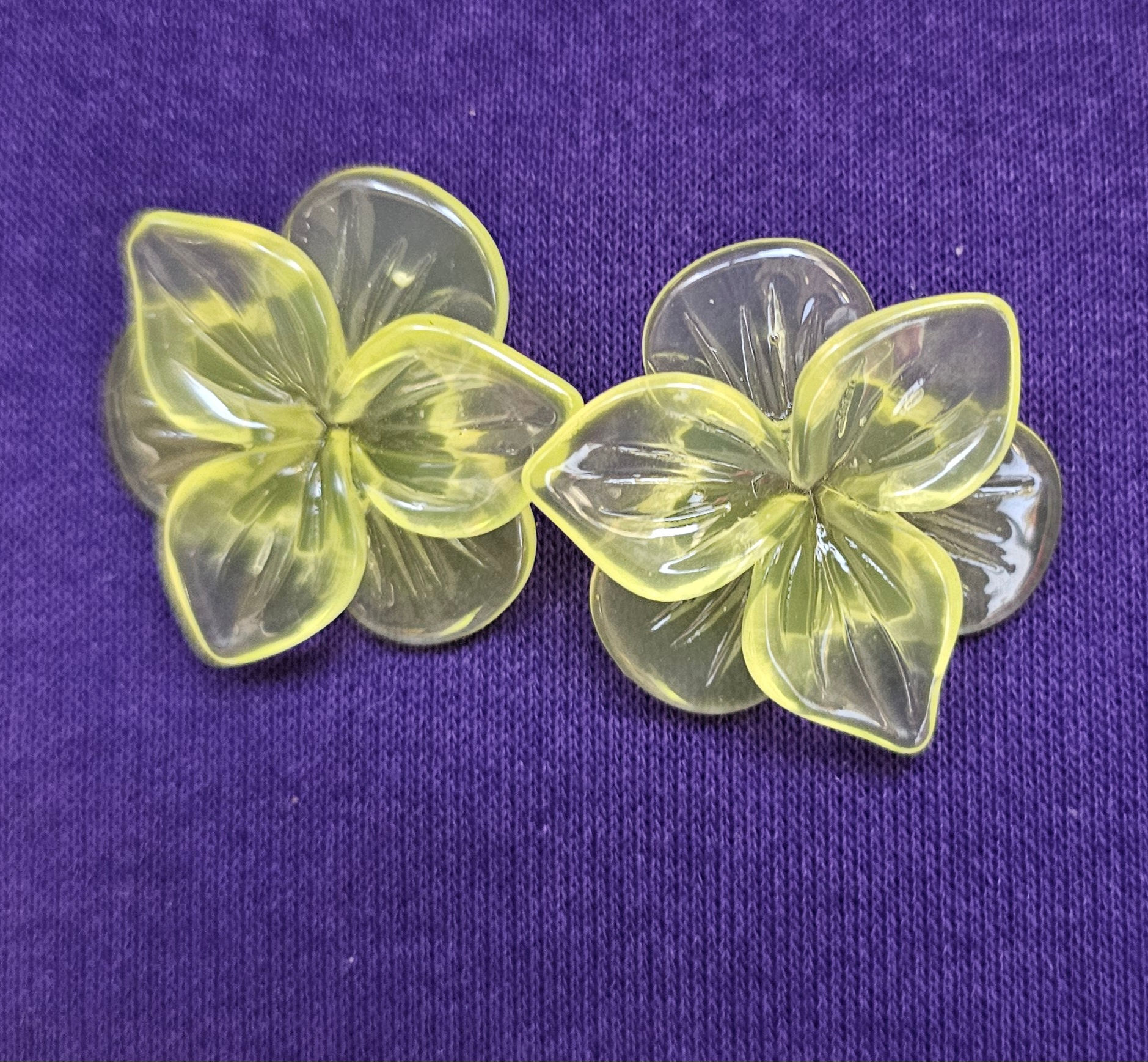 Green flower earrings