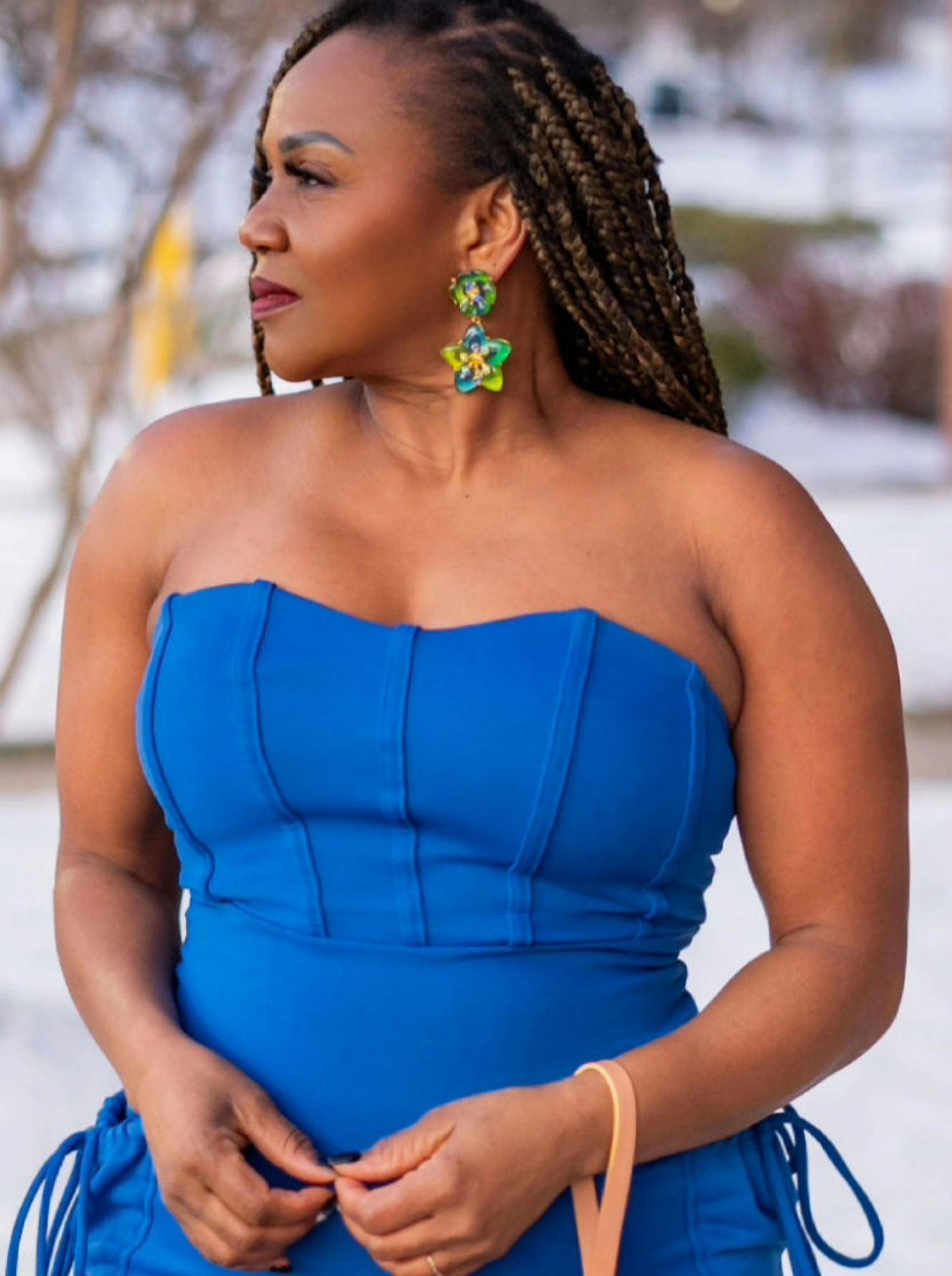 Star flower earrings 