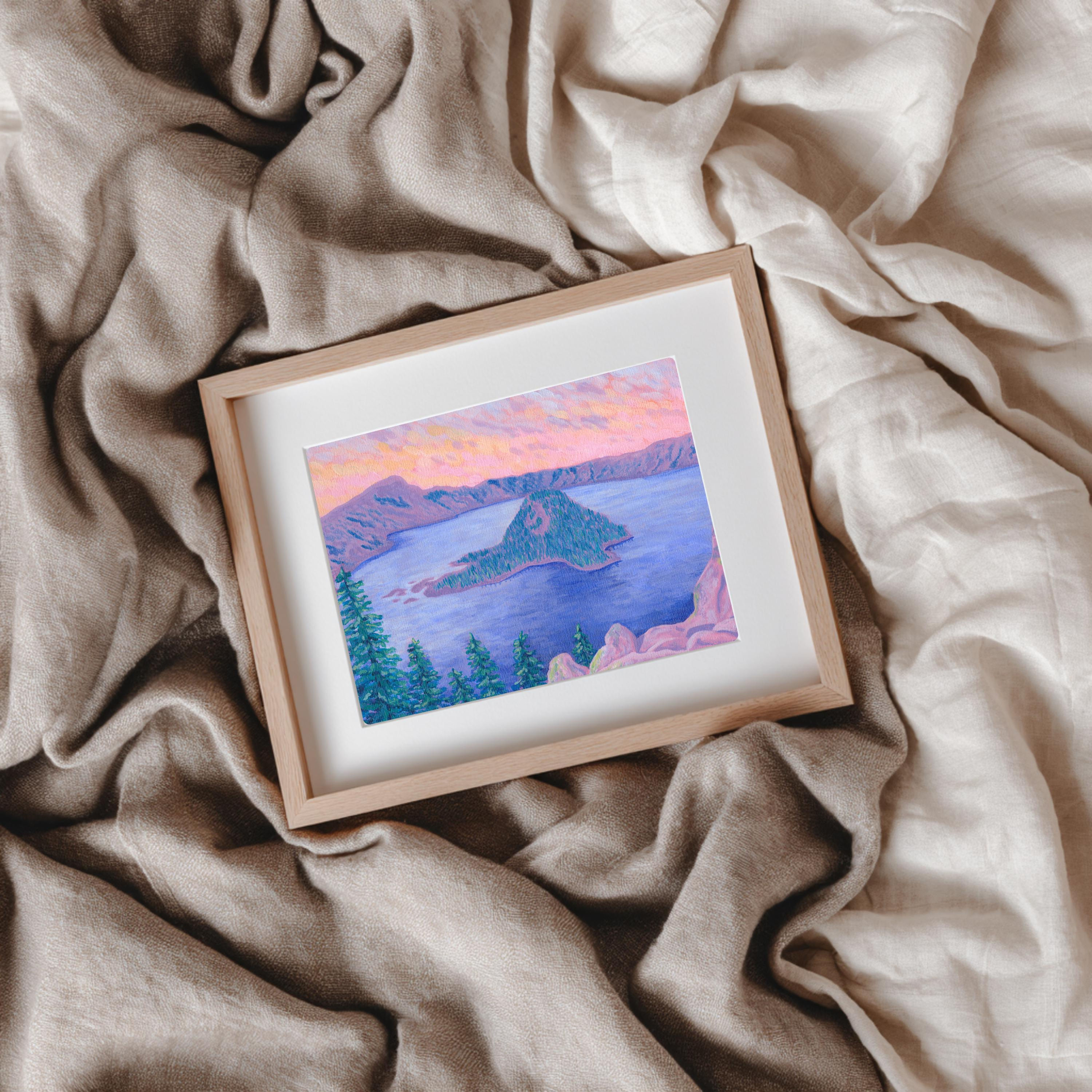 Crater Lake National Park Print | National Park Art Print | Giclée Print