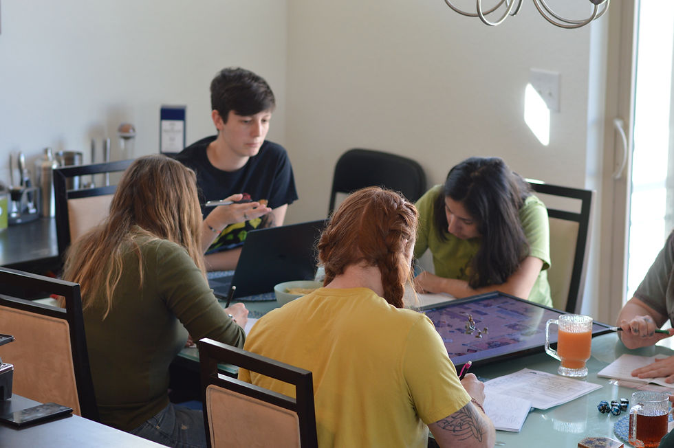A diverse group of friends connecting and bonding over their unique Dungeons and Dragons campaign
