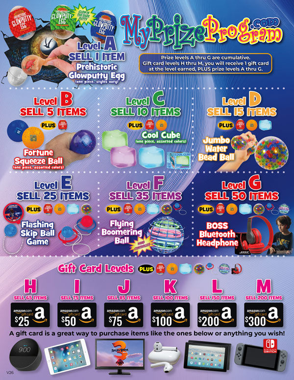 My Prize Program Flyer with student prize options.