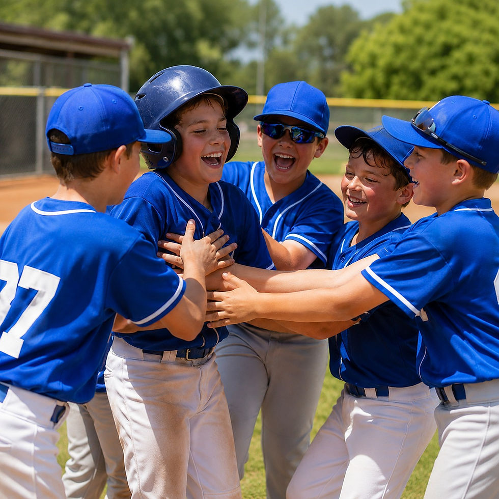 Youth sports team celebrating together for sports fundraising ideas