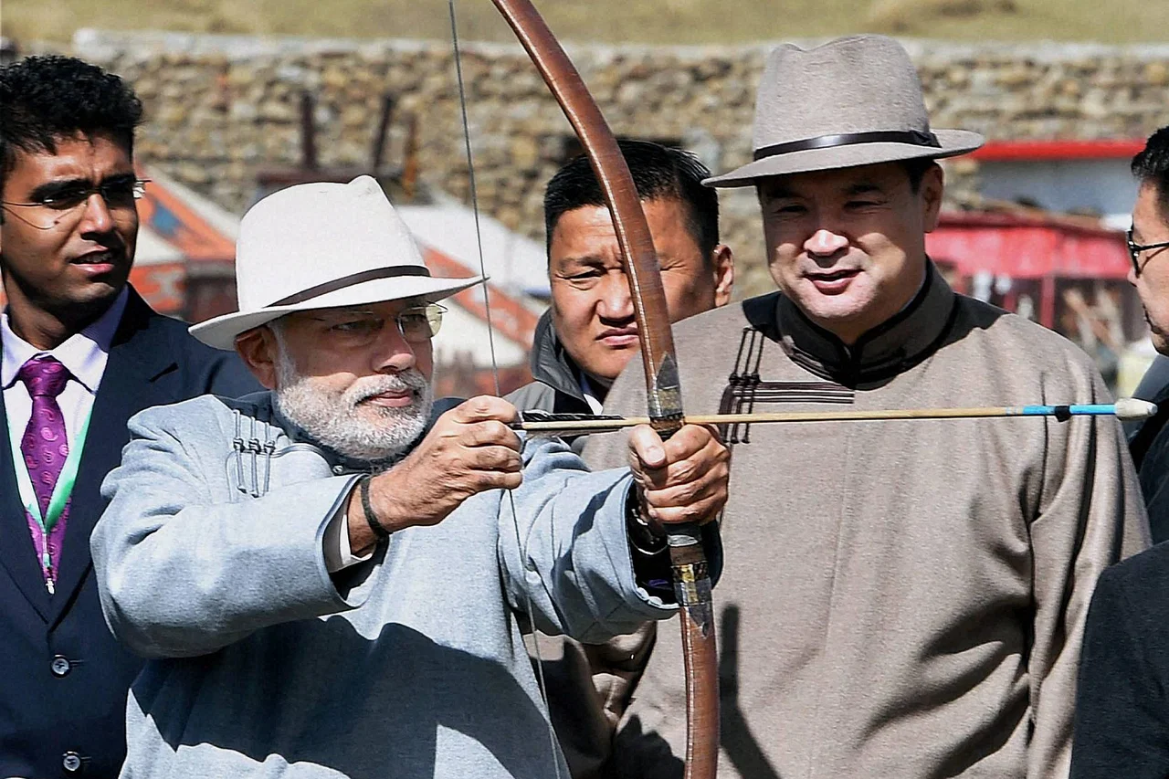 Indian Prime Minister Narendra Modi in Mongolia in 2015.