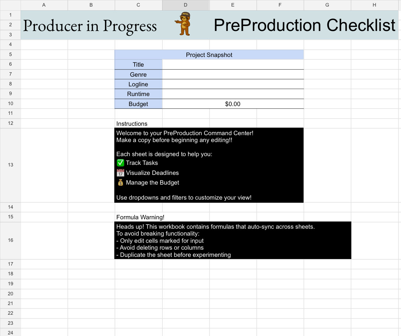 Pre-Production Checklist