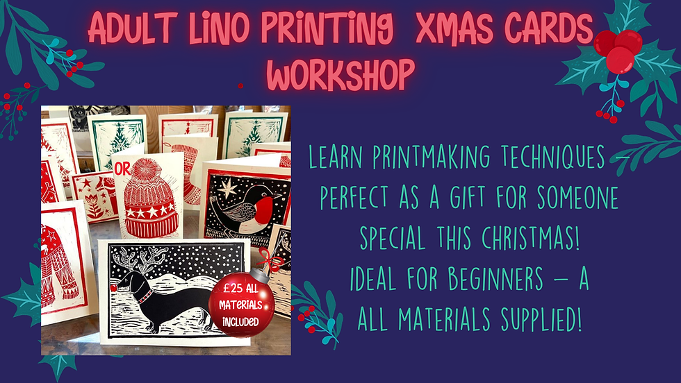 Festive Lino printing workshop £25PP
