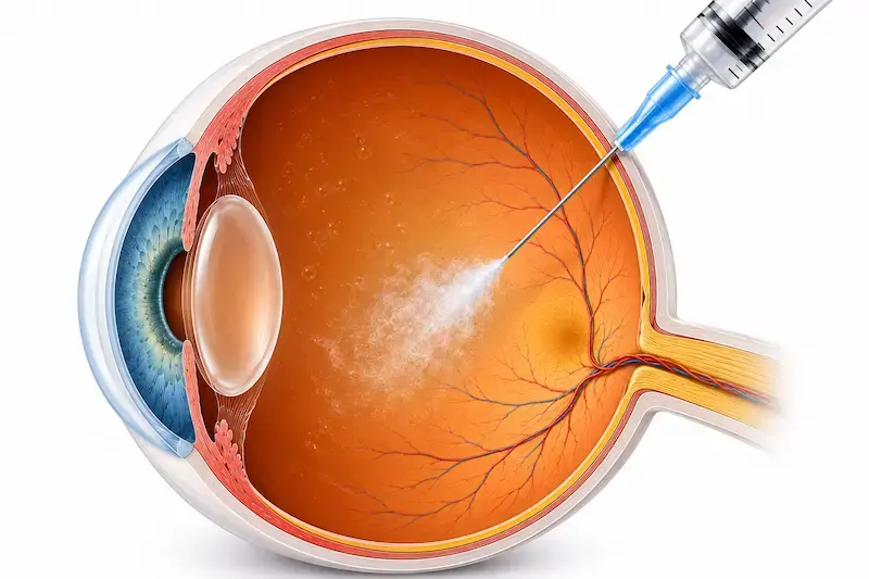 Diagramatic representation of an intravitreal injection procedure
