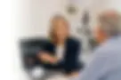 Dr Bogna Zborowska consulting with a patient at Burwood Eye Specialists