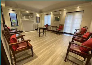Comfortable patient waiting area at Burwood Eye Specialists