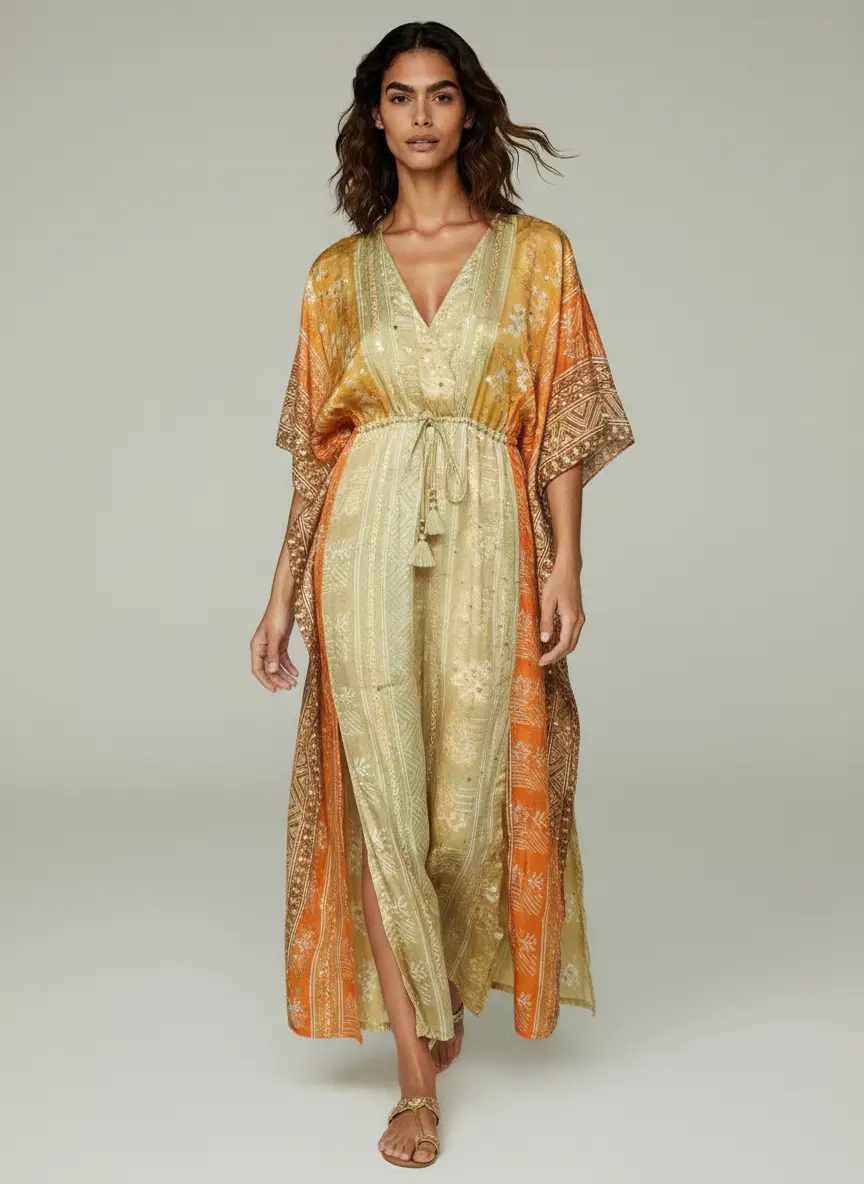 Robe Soie Orange