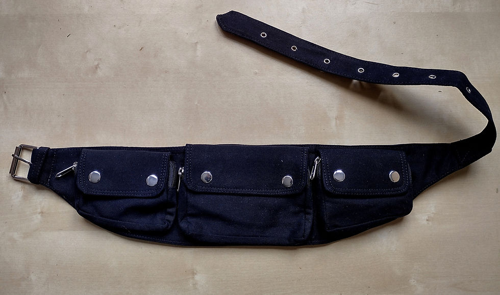 Ceinture Poche 4 Poche Noir Argent