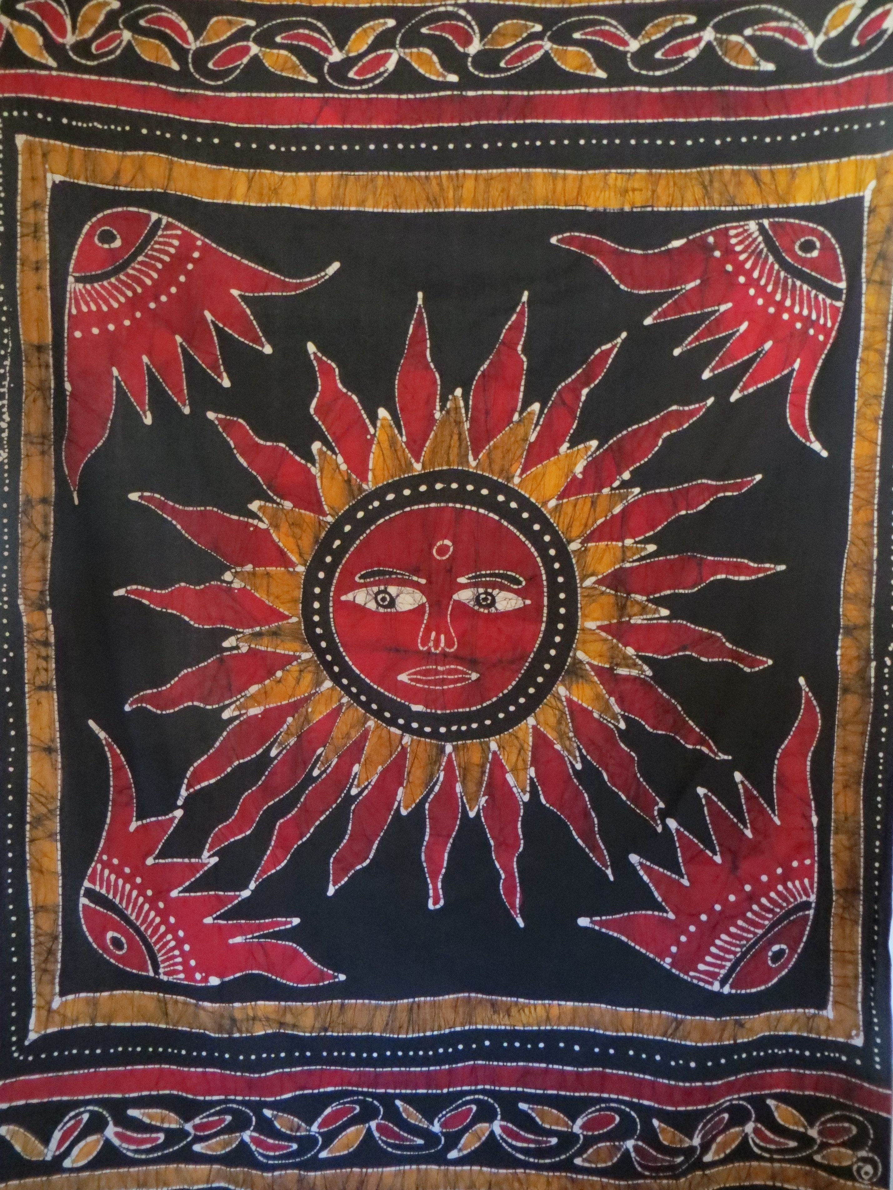 Tenture Batik Soleil Noir