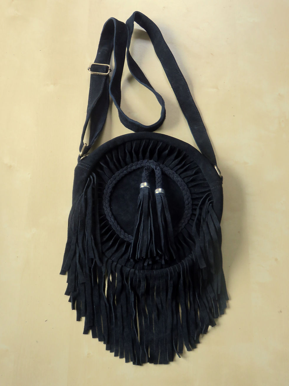 sac daim hippie noir