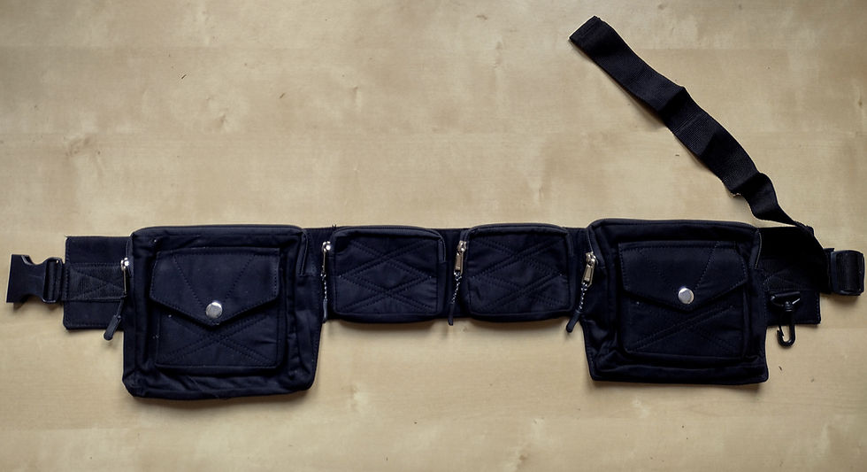 Ceinture Poche Jax Noir Argent