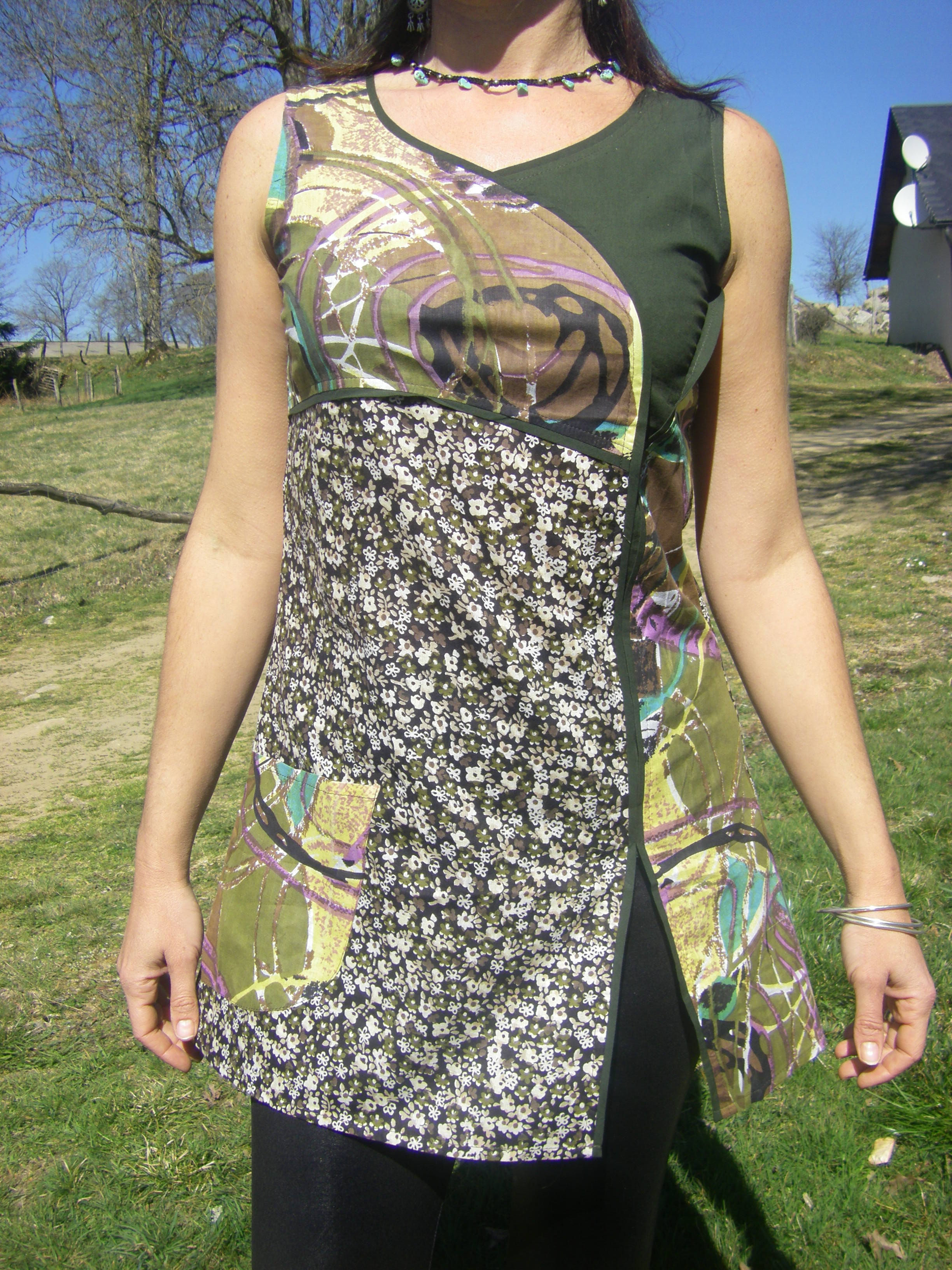 tunique ethnique femme vert