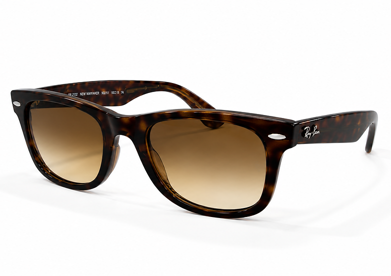 Ray-Ban RB4340 sunglasses in tortoiseshell square frame with brown gradient lenses