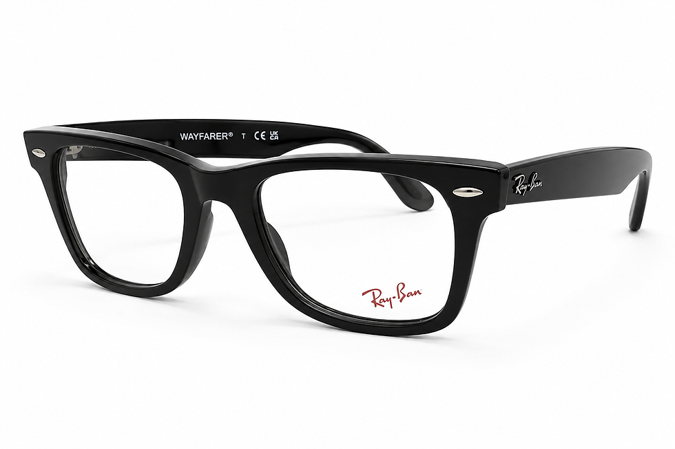 Ray-Ban RX 5121 black square-frame Wayfarer eyeglasses, size 50, at Supreme Optique