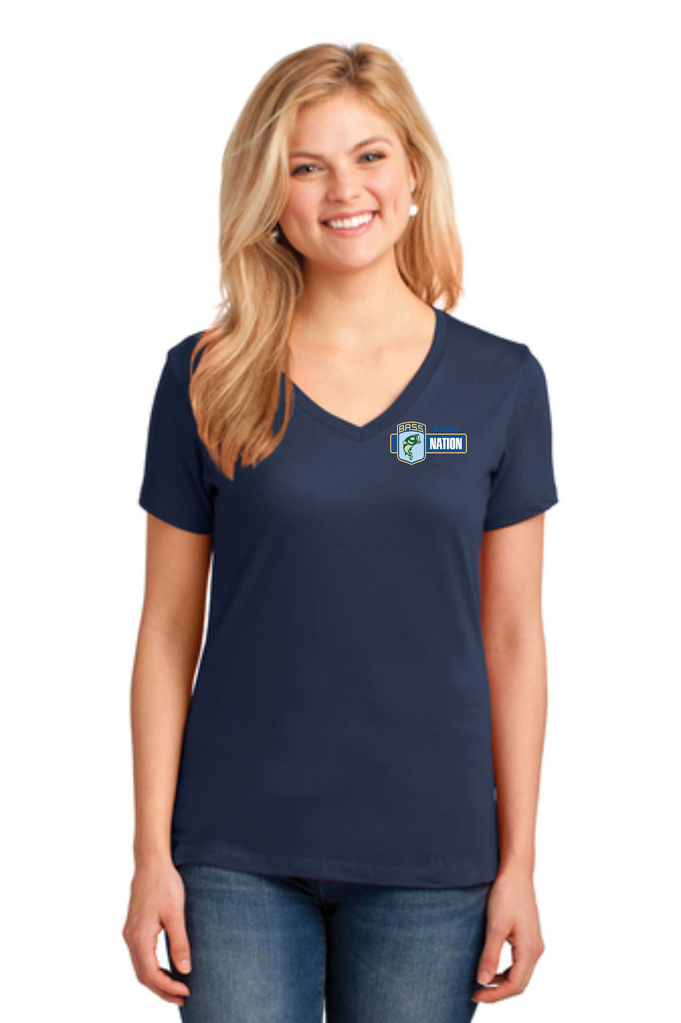 Thumbnail: Womens LPC54V Short Sleeve Cotton TShirt - Screen Printed - Left Crest