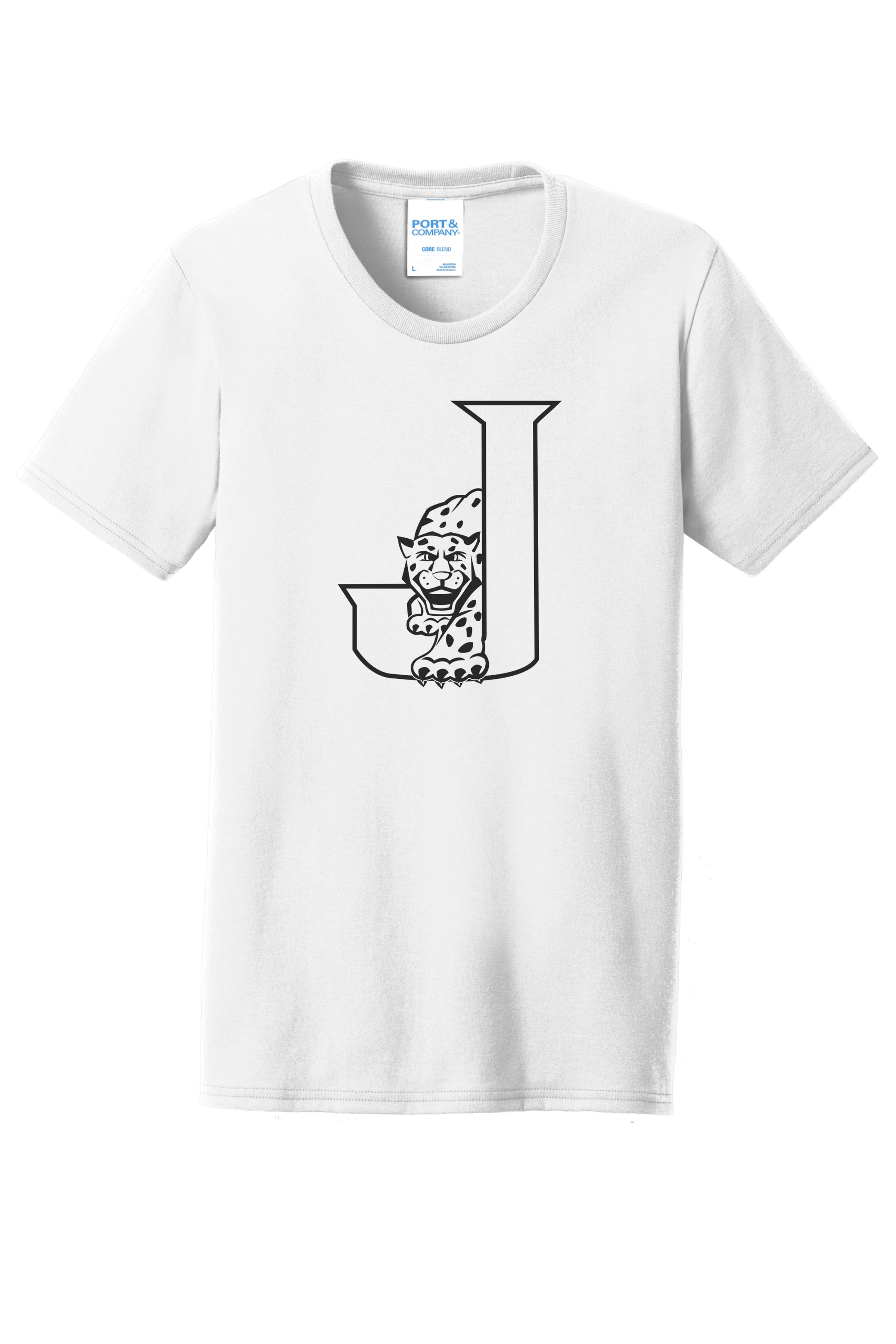 Short Sleeve Ladies Tapperd Fit Tshirt with Front Full Logo