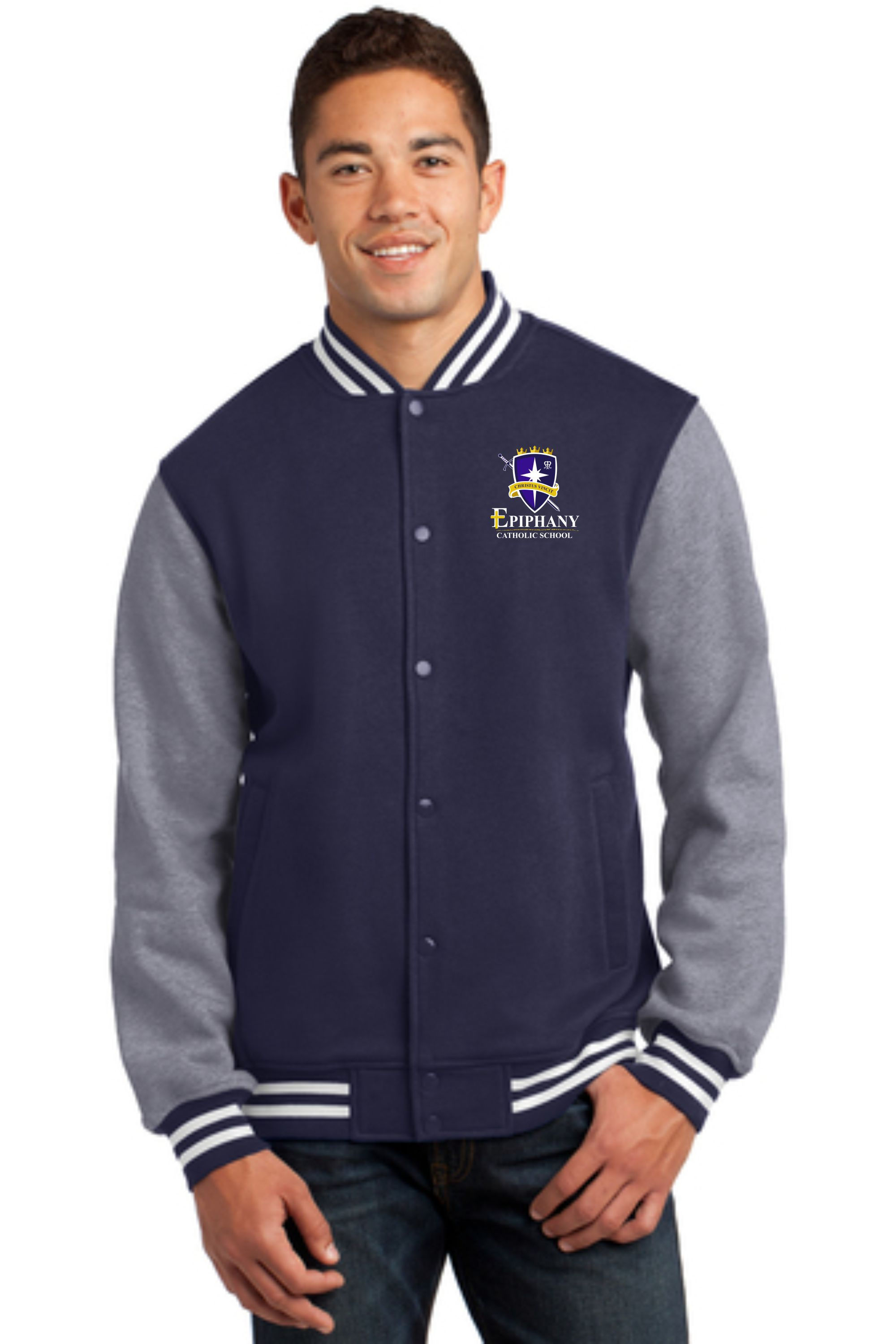 Fleece Letterman Jacket (w/Fleece Sleeves) ST270 - Embroidered (4 Logo Options)