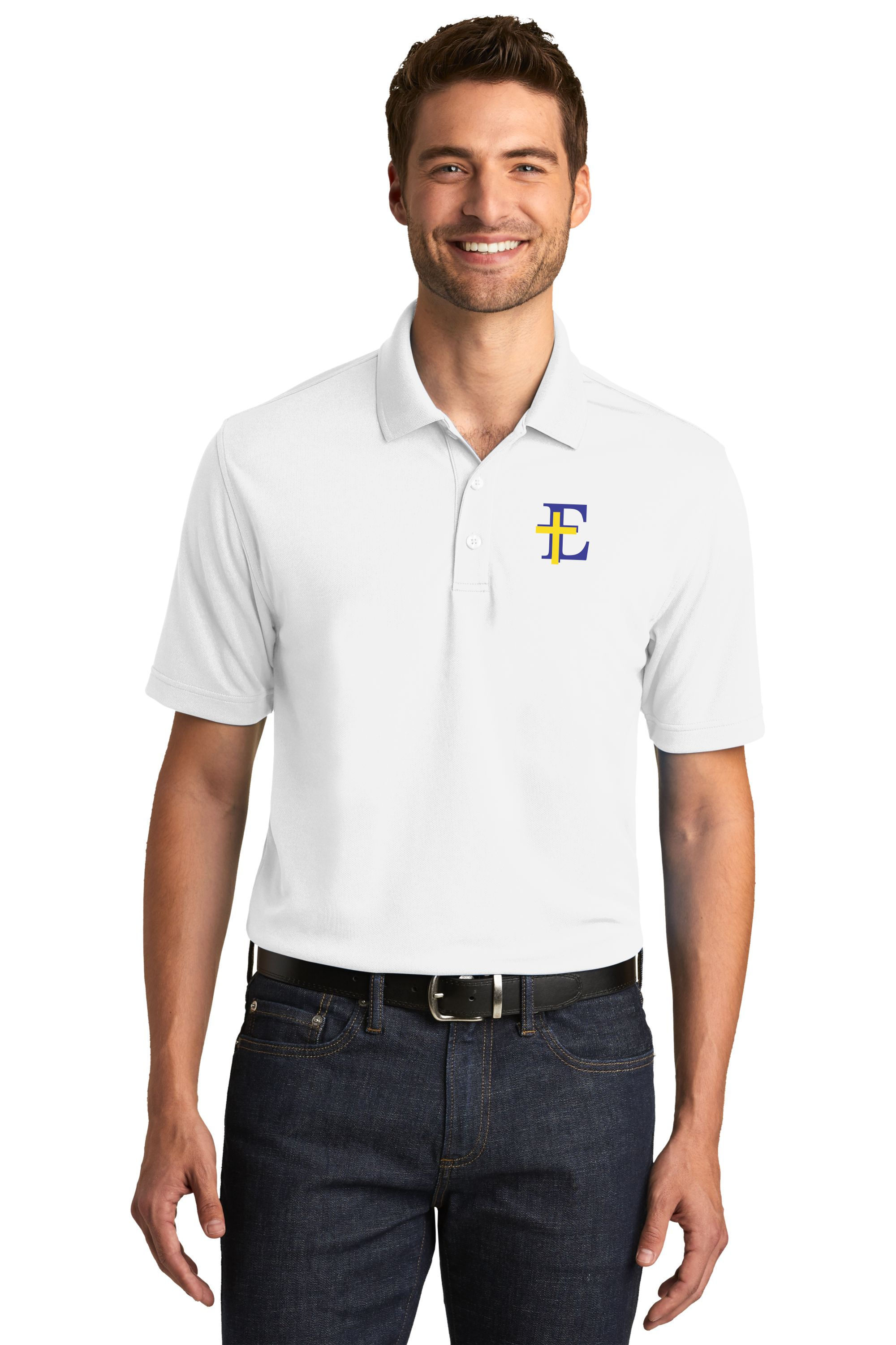Mens Polo - Poly Performance K110 - Embroidered Logo (2 Color Options)