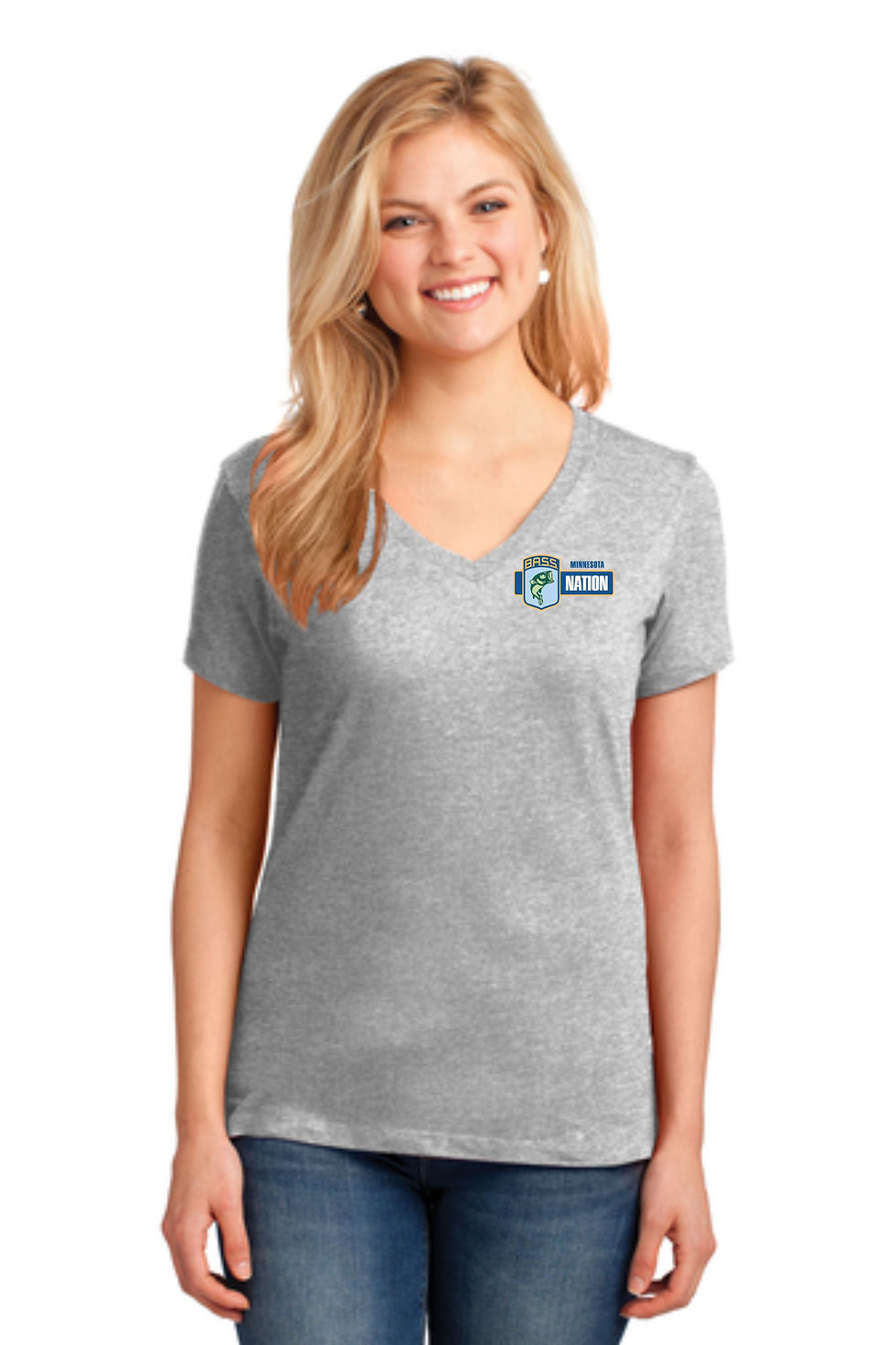 Thumbnail: Womens LPC54V Short Sleeve Cotton TShirt - Screen Printed - Left Crest
