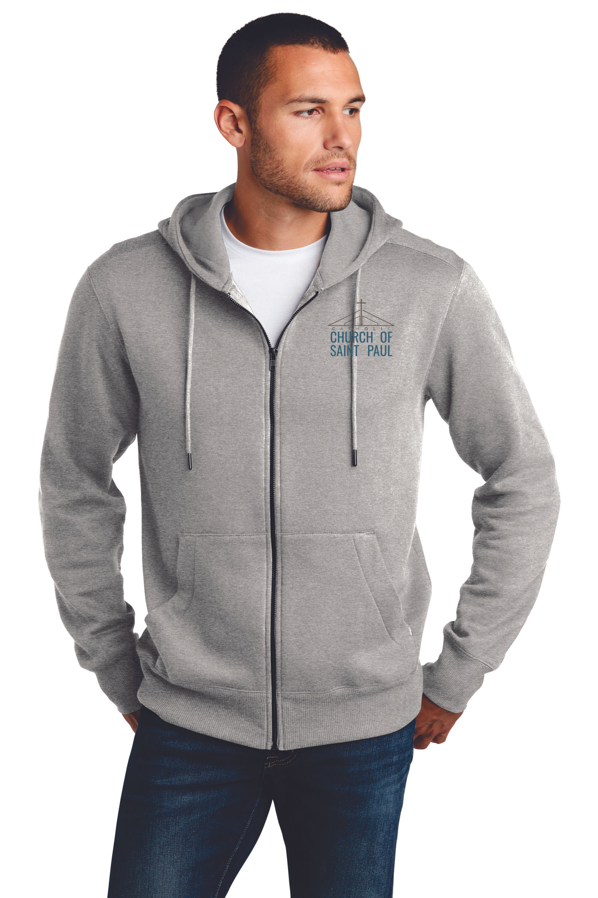Adult Men's Zip Up Hoodie DT1103 Embroidered