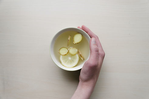 ginger tea in a white mug