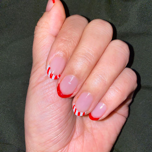 Candy cane french tips