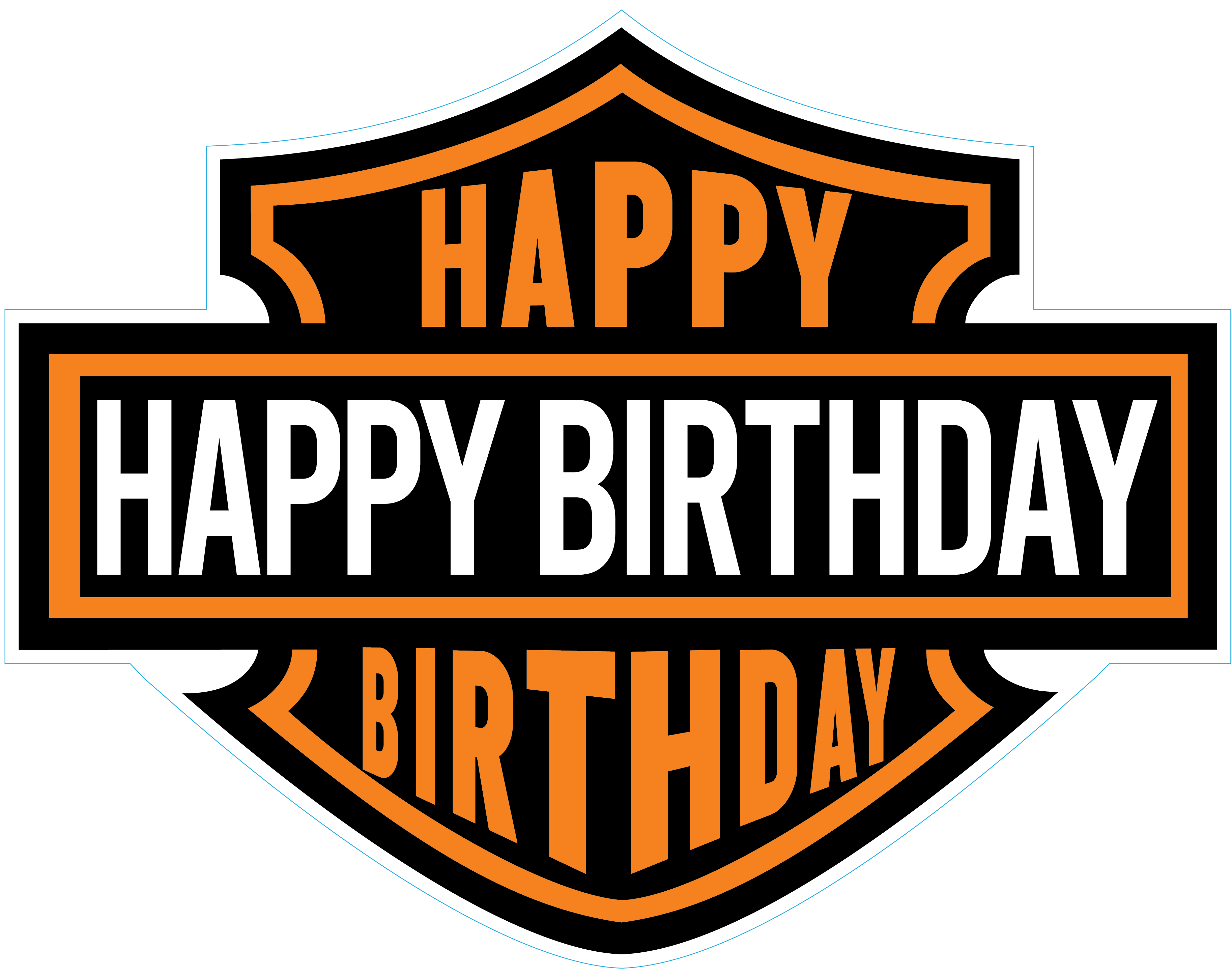 Harley Davidson Like Happy Birthday Sign