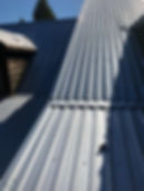 Close up of metal roof joint