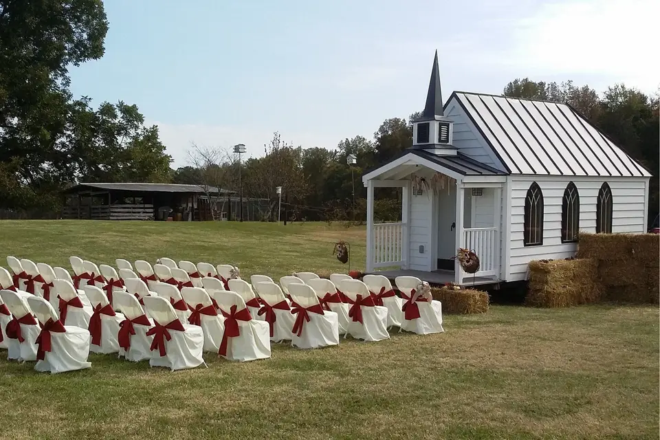 Mobile Chapel with Covered Chairs