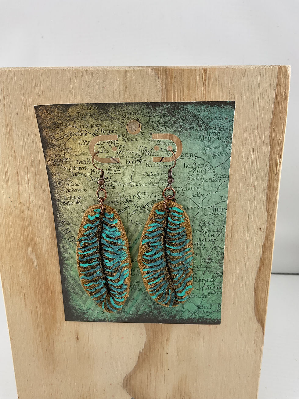 Hand Painted Feather Earring