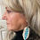 Thumbnail: Painted Leather Feather Earrings